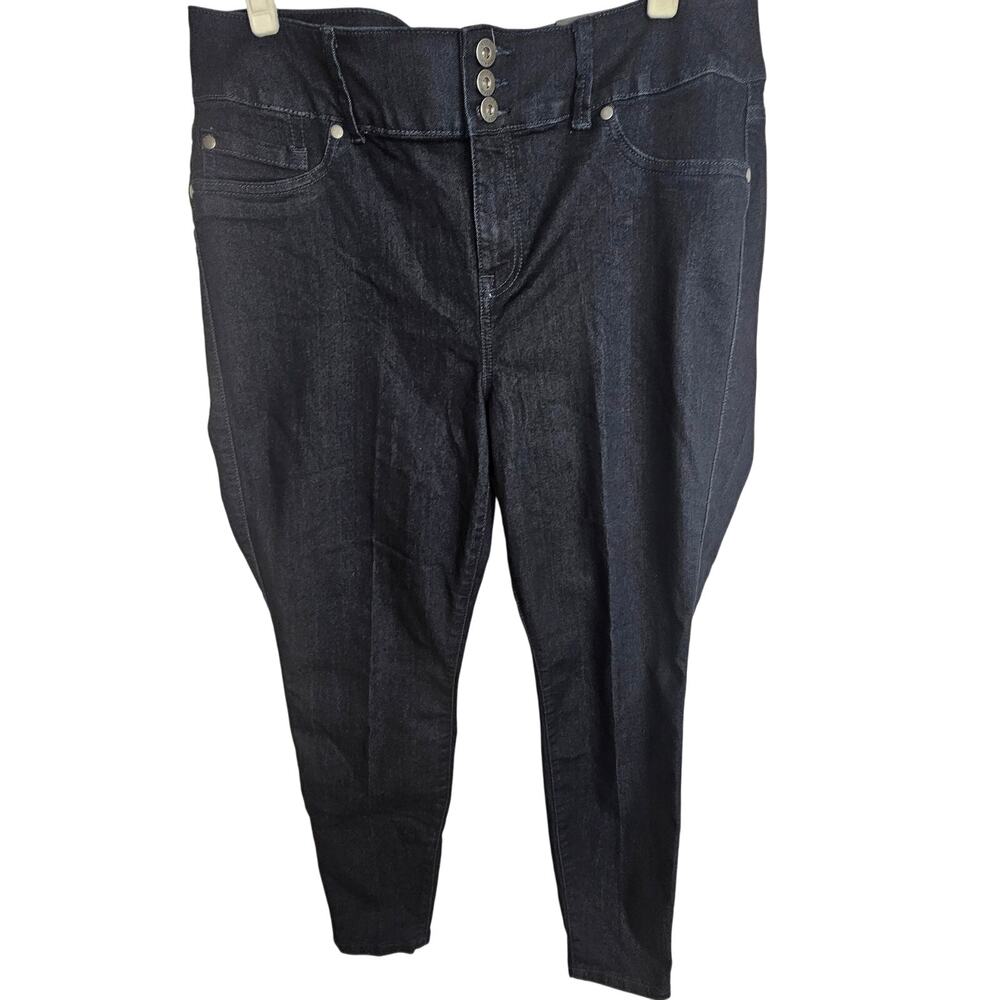 Torrid Womens Super Stretch Jeggings Sz 18R Classic Denim Black Rinse Minimalist